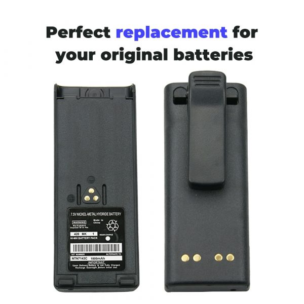 1800mAh Replacement NI-MH Battery With Belt Clip for Motorola GP900 GP1200 GP2010 GP2013 HT1000 HT6000 MT2000 MT2100 Radios - Image 2
