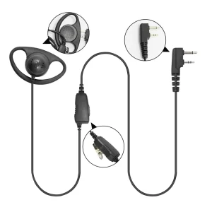 D Shape Ear Hook Earpiece with PTT Mic for ICOM IC-F3011 F4011 F3001 F4001 F1000 F2000 F321 F4210 F3230 Radio