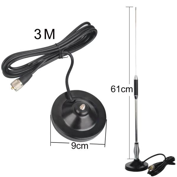 CB Walkie Talkie Mobile Car Antenna 61cm Length 1.8dB 27MHz with Magnetic Mount and 5 Meter RG-58C/U Coaxial Cable 2782 - Image 2