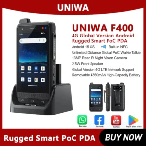 NEW Uniwa F400 4-Inch DMR Digital For Waterproof Walkie Talkie With Global Range Zello Tway Radio Smartphone
