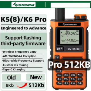 Quansheng K6 Pro 512KB UV-588 Long Range Handheld Camping Communication Ham Radio