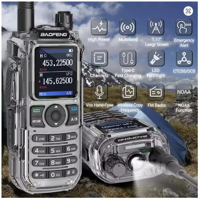 Baofeng UV-21 Pro Cheap Wireless Copy Frequency Multi Band 999CH NOAA with Type-C Phone APP Programming Cable Ham Radio - Image 2