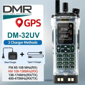 Digital Walkie Talkie Baofeng DMR DM-32 Gps/Aprs Dual Mode Analog Dual Time Slot Air Band Digital Call For Uv-32 Ham Radio