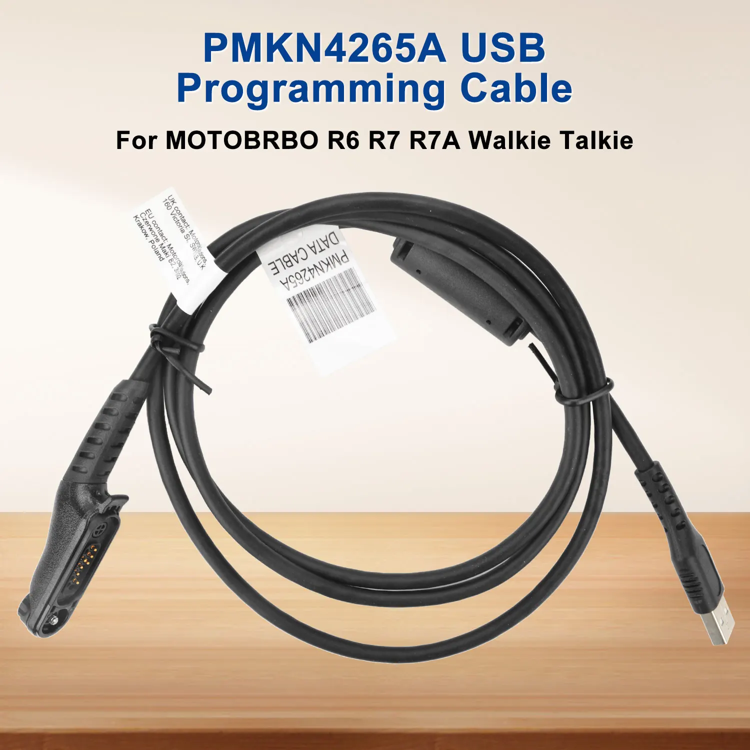 Walkie Talkie USB Mini GCAI Data Programming Cable PMKN4265A for Motorola MOTOTRBO R7 A6 R7A ION APX N50 N Series DMR Digital Portable Two Way Radio