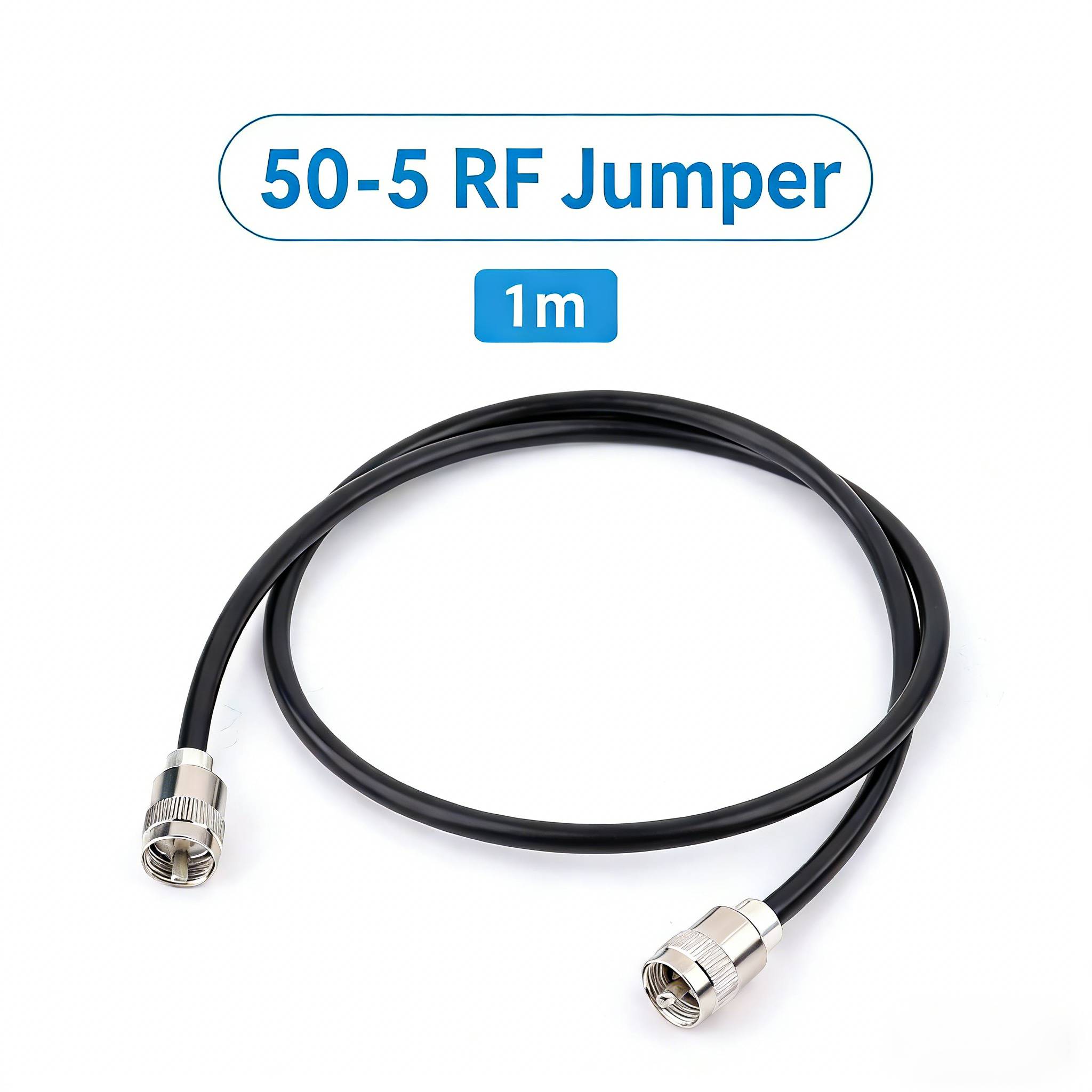 50-5 5D-FB RF Jumper Cable | M Male to M Male (UHF PL259) | 50 Ohm 1m Coaxial Feeder Line