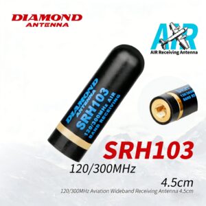 Diamond SRH103 Airband Receiving Antenna 120/300MHz Brands Handie Short Whip SMA-P Male