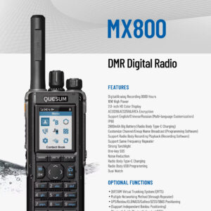 Quansheng MX800 2026 DMR Digital Walkie Talkie | 10W, AES256 Encryption, IP68 Waterproof, GPS, Bluetooth