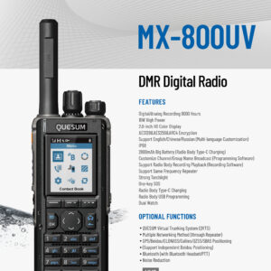 Quansheng MX-800UV QUESUM 10W Dual Band DMR Radio | AES256 Encryption, IP68 Waterproof, 5000 Channels