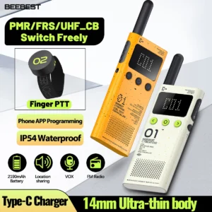 BEEBEST A101OS Lito Walkie Talkie Optional Band PMR/FRS/UHF Bluetooth Programming Portable Ham Radio Finger PTT for Xiaomi 2