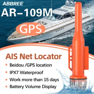 ABBREE AR-109M Net Locator Waterproof Floating Fast Receiving GPS Positioning 15 Days Standby Buoy Tracker Boat Fish Ham Walkie