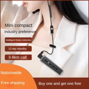 Mini Business Walkie Talkie with Earpiece, Ultra-Lightweight License-Free Two-Way Radio for Restaurant, Hotel, Salon & Retail (Free Shipping)