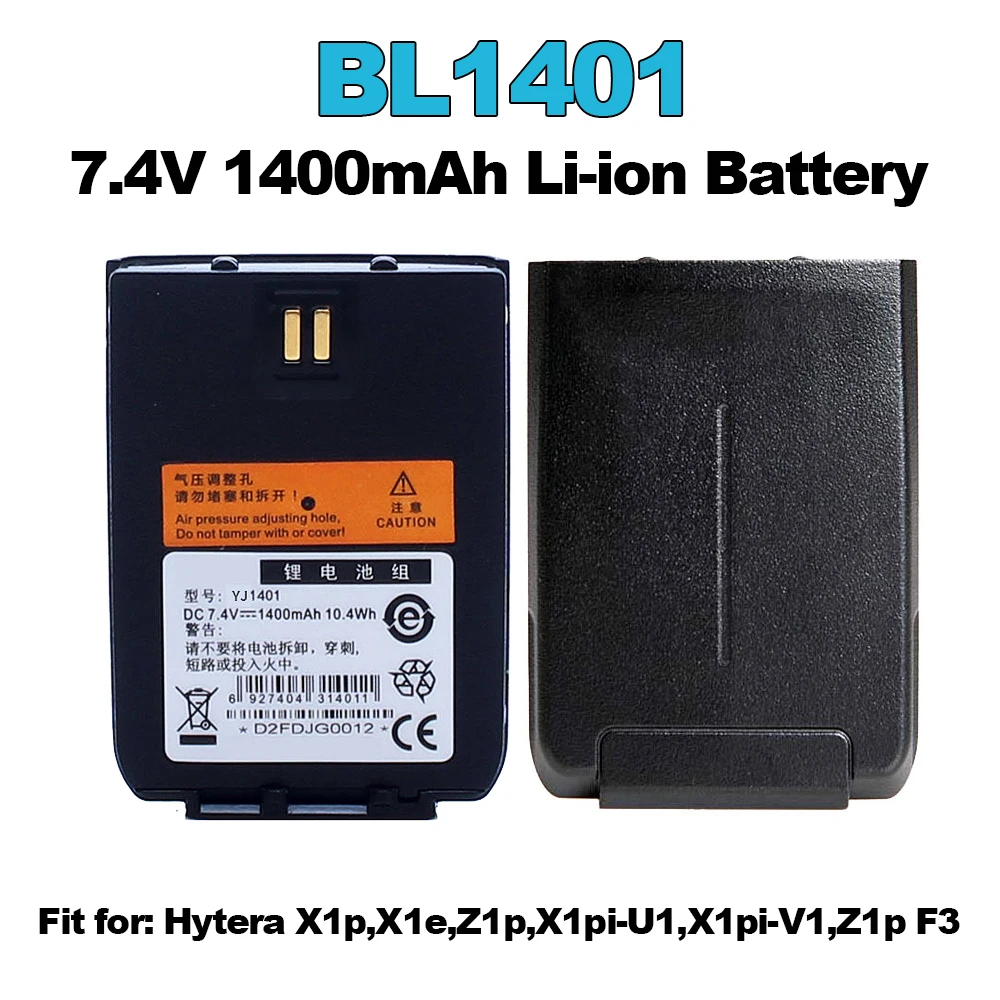 BL1401 Li-ion Battery 1400mAh 7.4V for Hytera Walkie Talkie HYT X1e X1p Z1p X1pi-U1 X1pi-V1 Z1p F3 Two Way Radios Extra Battery
