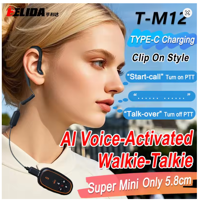 Mini Walkie Talkies Headset AI Voice Control Upgraded - Image 2