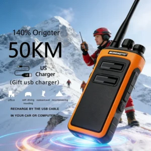 Rechargeable Waterproof Long Range Walkie Talkie with One Key Decoding | Two Way Radio for Construction & Security - Free Shipping | Alafone