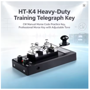 HT-K4 Heavy-Duty Training Telegraph Key, CW Manual Morse Code Practice Key, Professional Morse Key with Adjustable Tone